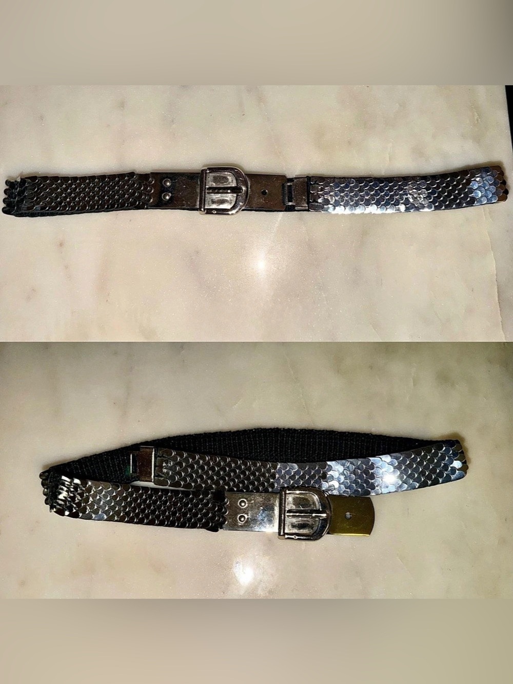 Vintage Silver Fish Scale / Chainmail Statement Belt – Y2K/Retro